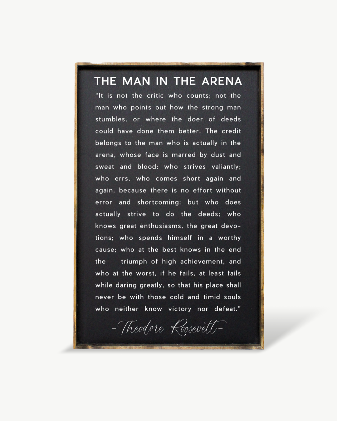 Man in the Arena Quote Framed Print - Inspirational Wall Art