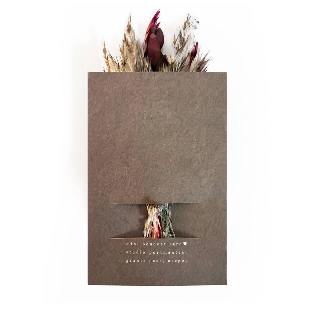 I Love You Mini Bouquet Card | Dried Flower Greeting Card
