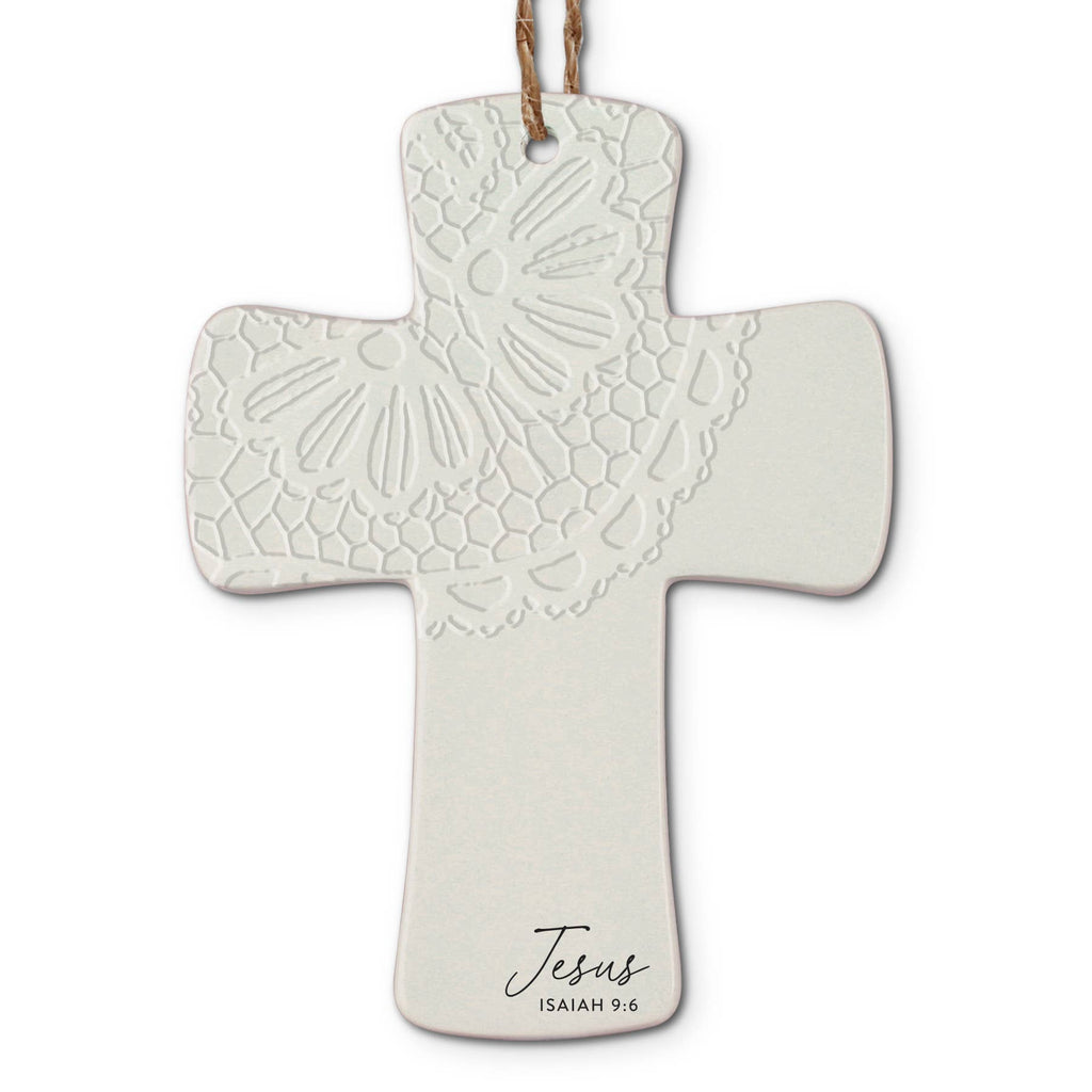 🎄 LCP Christmas Ornament Cross Lace Jesus