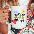God is working, Christian mug, Christian gift, coffee mug