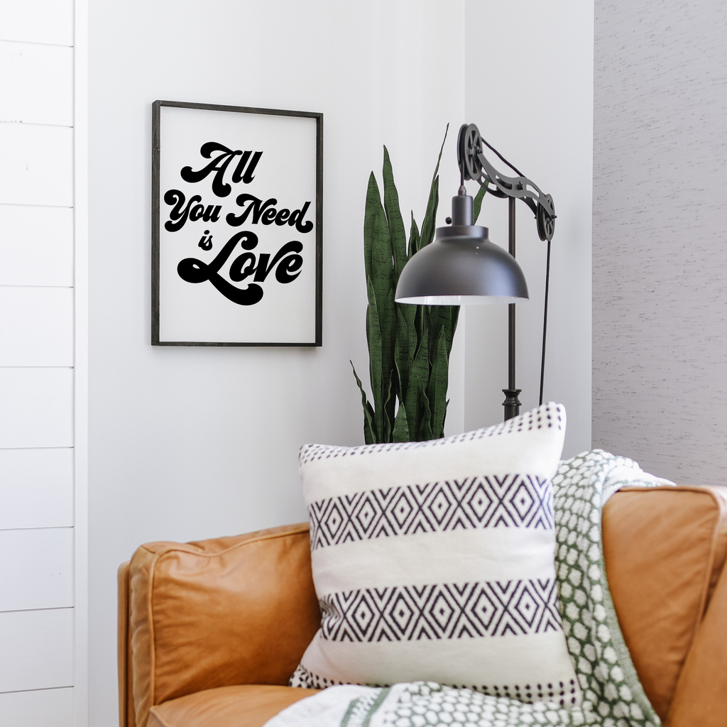 Romantic Wall Art – All You Need Is Love Framed Print