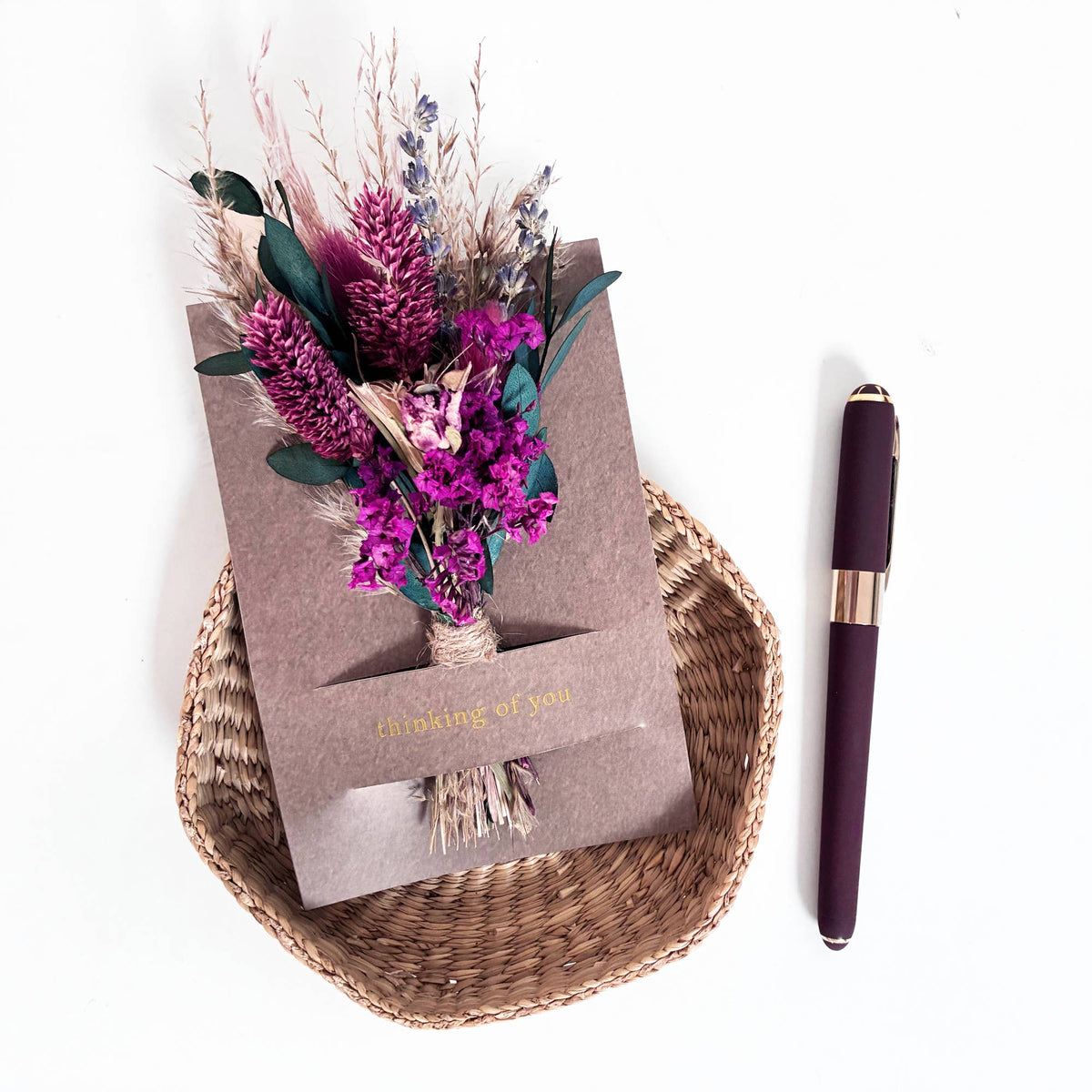 Thinking of You Mini Bouquet Card | Dried Floral Greeting