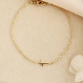 Sideways Cross Paperclip Chain Bracelet