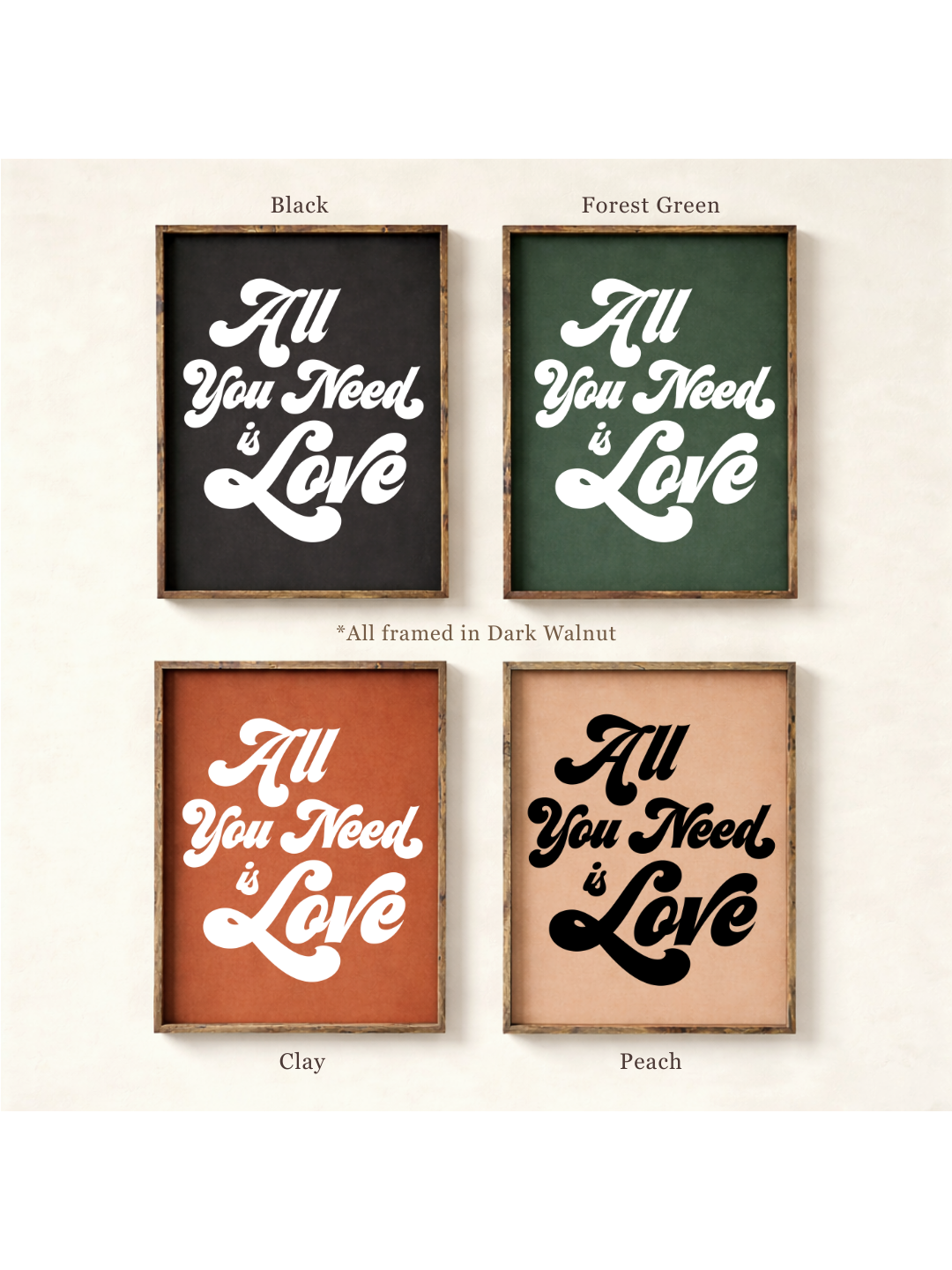 Romantic Wall Art – All You Need Is Love Framed Print